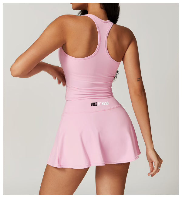 LUXE TENNIS SKORT SET PINK